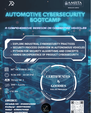 Poster of AUTOMOTIVE CYBERSECURITY BOOTCAMP