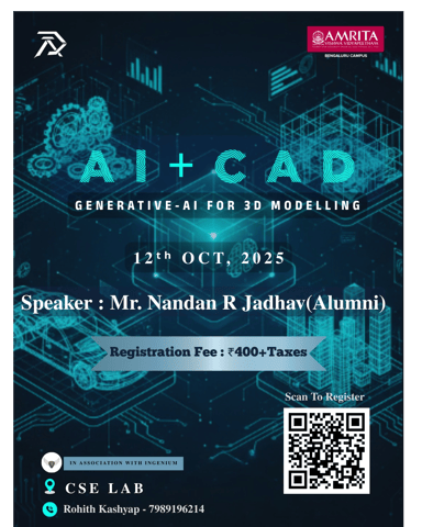 Poster of AI + CAD: Workshop on Generative AI for 3D Modelling